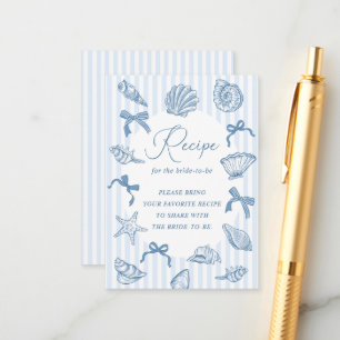Bridal Toast On The Coast Seashells Recipe Bridal Enclosure Card