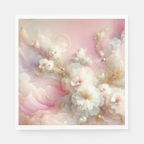 Bridal Tulle Floral Abstract Napkins