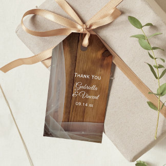 Bridal Veil Barn Wood Country Wedding Favor Tags