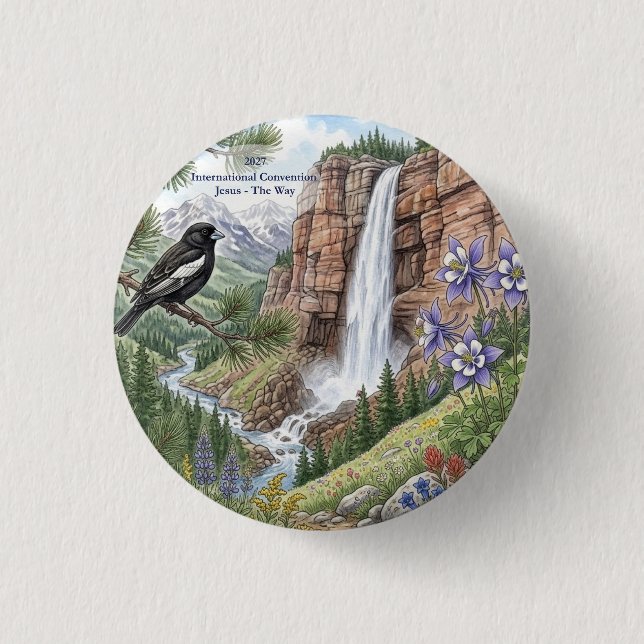 Bridal Veil Falls Button (Front)
