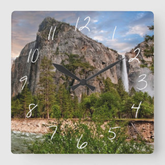 Bridal Veil Falls Square Wall Clock