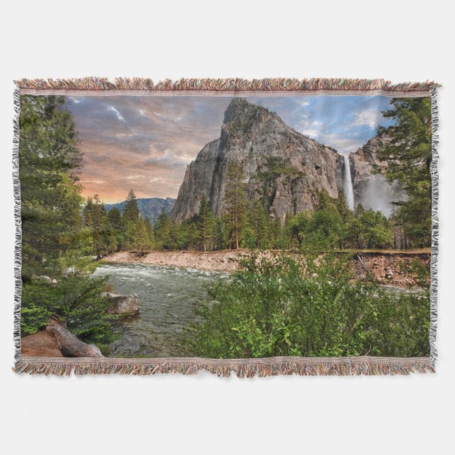 Bridal Veil Falls Throw Blanket (Front)