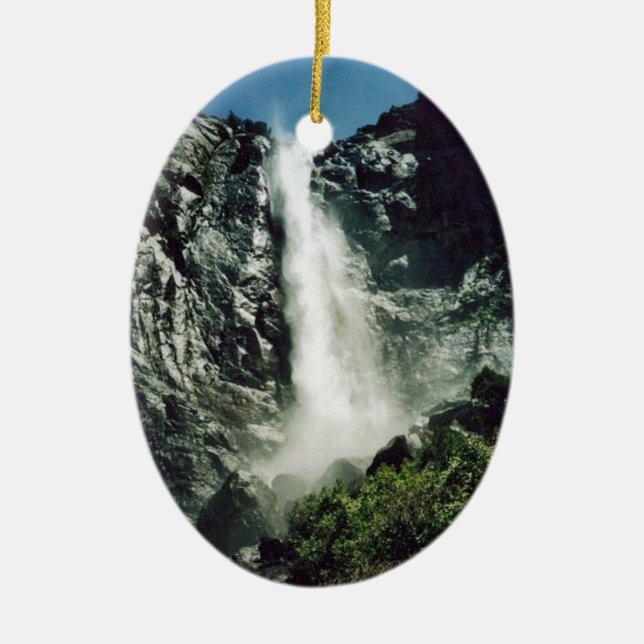 Bridal Veil Falls- Yosemite Ceramic Ornament (Front)