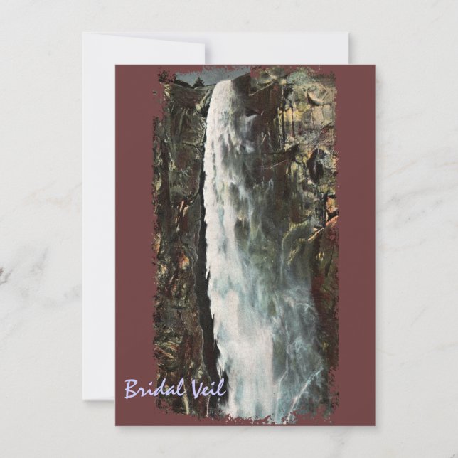 Bridal Veil Falls, Yosemite Vintage Invitation (Front)