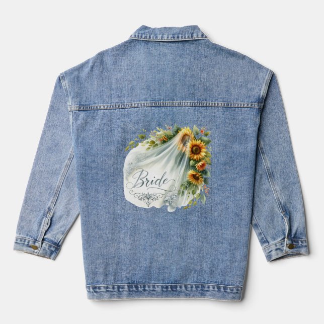 Bridal Veil Sunflower Denim Jacket (Back)
