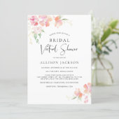 Bridal Virtual Shower Pink Gold Floral Watercolor Invitation (Standing Front)