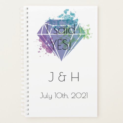 Bridal Watercolor Diamond Wedding Planner