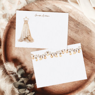 Bridal Wedding Dress Boho Personalized Stationery Note Card