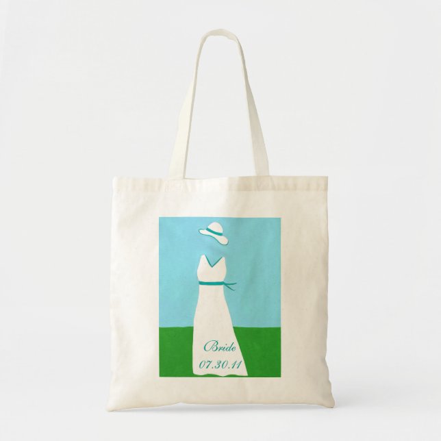 Bridal Wedding Dress Canvas Tote Bags (Front)