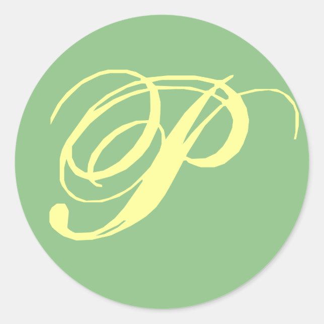 Bridal Wedding Monogram Letter P Classic Round Sticker (Front)