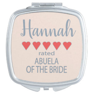 Bridal & Wedding Party 5 Heart Abuela of Bride Compact Mirror