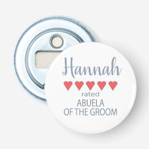 Bridal & Wedding Party 5 Heart Abuela of Groom Bottle Opener