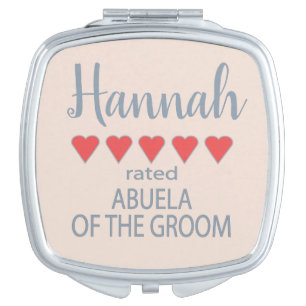 Bridal & Wedding Party 5 Heart Abuela of Groom Compact Mirror