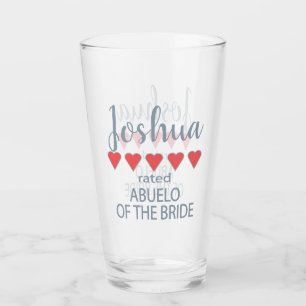 Bridal & Wedding Party 5 Heart Abuelo of Bride Glass