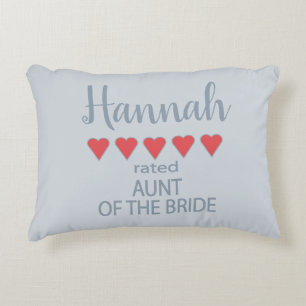 Bridal & Wedding Party 5 Heart Aunt of Bride Accent Pillow