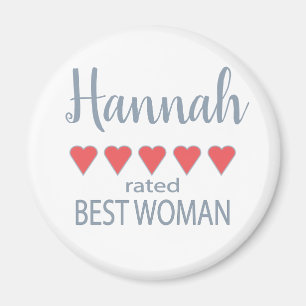 Bridal & Wedding Party 5 Heart Best Woman Magnet