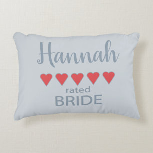 Bridal & Wedding Party 5 Heart Bride Accent Pillow