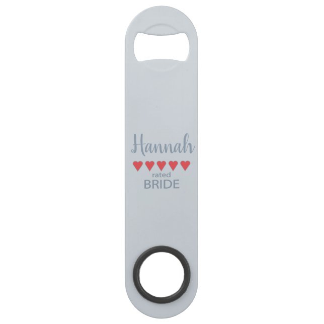 Bridal & Wedding Party 5 Heart Bride Bar Key (Front)