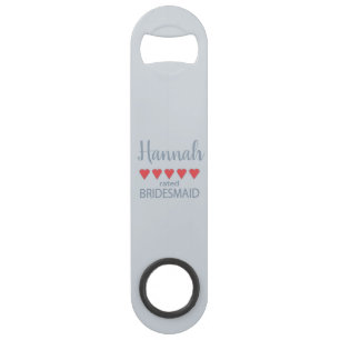 Bridal & Wedding Party 5 Heart Bridesmaid Bar Key