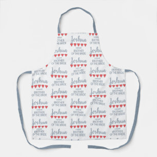 Bridal & Wedding Party 5 Heart Brother of Bride Apron