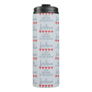Bridal & Wedding Party 5 Heart Brother of Groom Thermal Tumbler