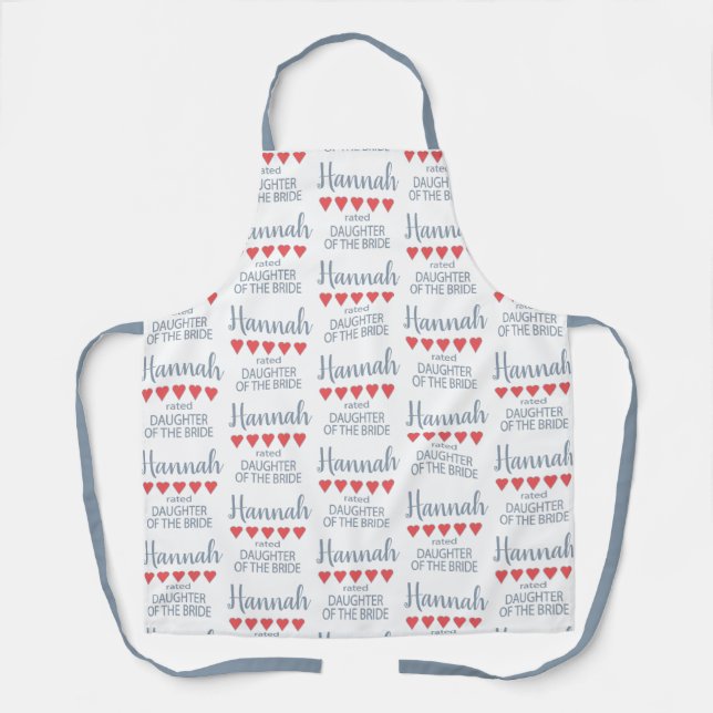 Bridal & Wedding Party 5 Heart Daughter of Bride Apron (Front)