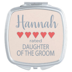 Bridal & Wedding Party 5 Heart Daughter of Groom Compact Mirror