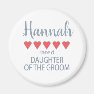 Bridal & Wedding Party 5 Heart Daughter of Groom Magnet
