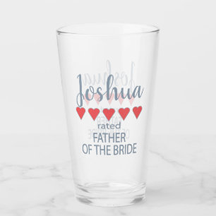 Bridal & Wedding Party 5 Heart Father of Bride Glass
