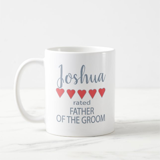 Bridal & Wedding Party 5 Heart Father of Groom Coffee Mug (Left)