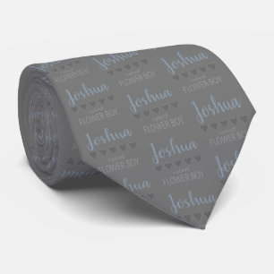 Bridal & Wedding Party 5 Heart Flower Boy Neck Tie