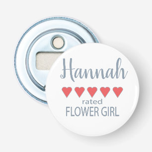 Bridal & Wedding Party 5 Heart Flower Girl Bottle Opener