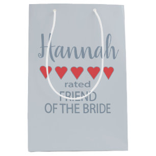 Bridal & Wedding Party 5 Heart Friend of Bride Medium Gift Bag