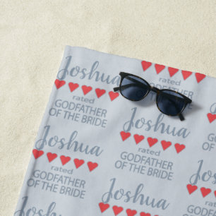 Bridal & Wedding Party 5 Heart Godfather of Bride Beach Towel