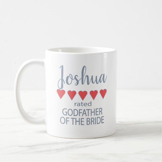 Bridal & Wedding Party 5 Heart Godfather of Bride Coffee Mug (Left)
