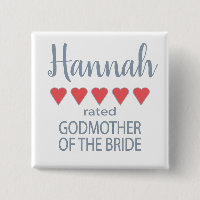 Bridal & Wedding Party 5 Heart Godmother of Bride