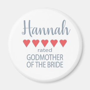 Bridal & Wedding Party 5 Heart Godmother of Bride Magnet
