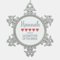 Bridal & Wedding Party 5 Heart Godmother of Bride