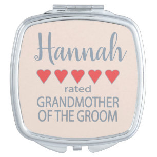 Bridal & Wedding Party 5 Heart Grandmother o Groom Compact Mirror
