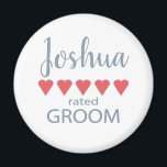 Bridal & Wedding Party 5 Heart Groom Magnet<br><div class="desc">Members of the bridal party and wedding party will feel loved and appreciated with a “five heart” gift made especially for them. Love is what it’s all about. Whether it’s a hometown wedding or destination wedding the personalized items will be sure to bring smiles along the way. The customizable t-shirts...</div>