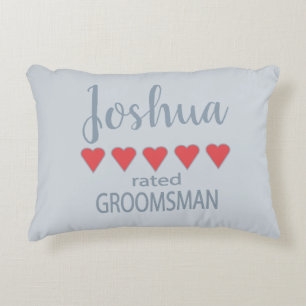 Bridal & Wedding Party 5 Heart Groomsman Accent Pillow