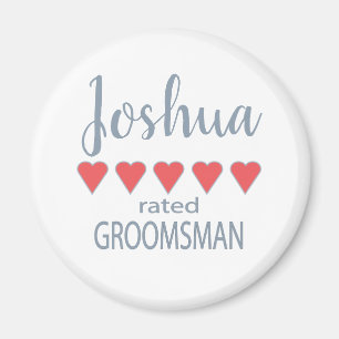 Bridal & Wedding Party 5 Heart Groomsman Magnet