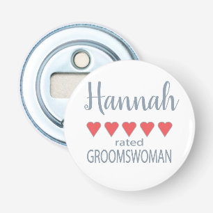 Bridal & Wedding Party 5 Heart Groomswoman Bottle Opener