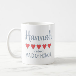Bridal & Wedding Party 5 Heart Maid of Honor Coffee Mug