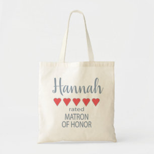 Bridal & Wedding Party 5 Heart Matron of Honor Tote Bag
