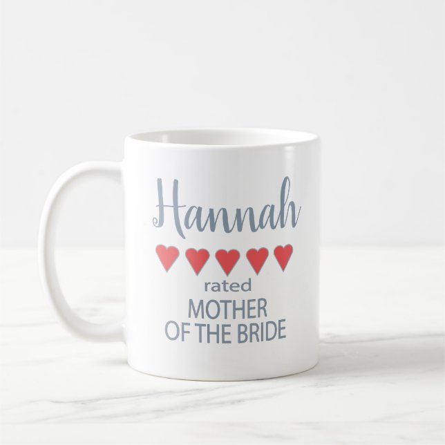 Bridal & Wedding Party 5 Heart Mother of Bride Coffee Mug (Left)