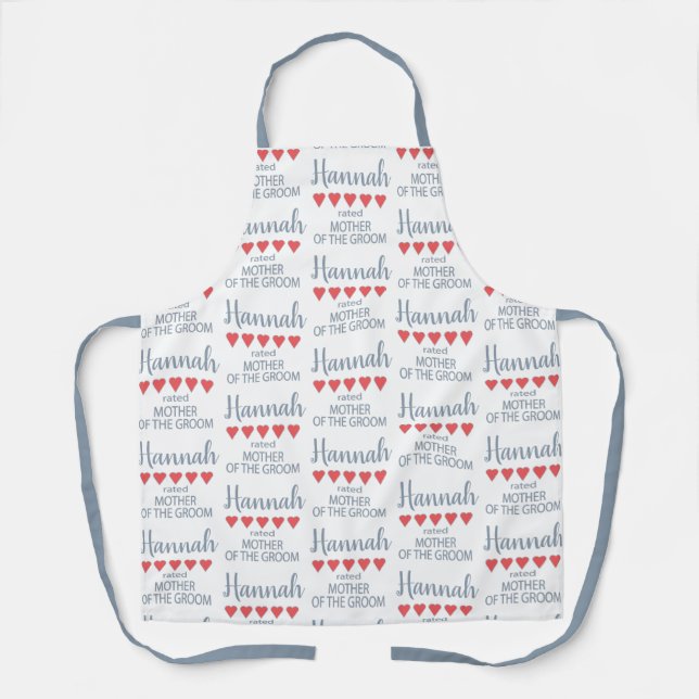 Bridal & Wedding Party 5 Heart Mother of Groom Apron (Front)