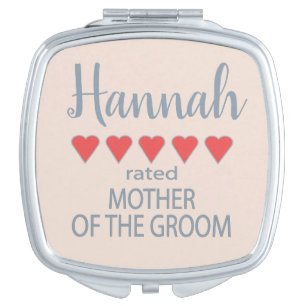 Bridal & Wedding Party 5 Heart Mother of Groom Compact Mirror