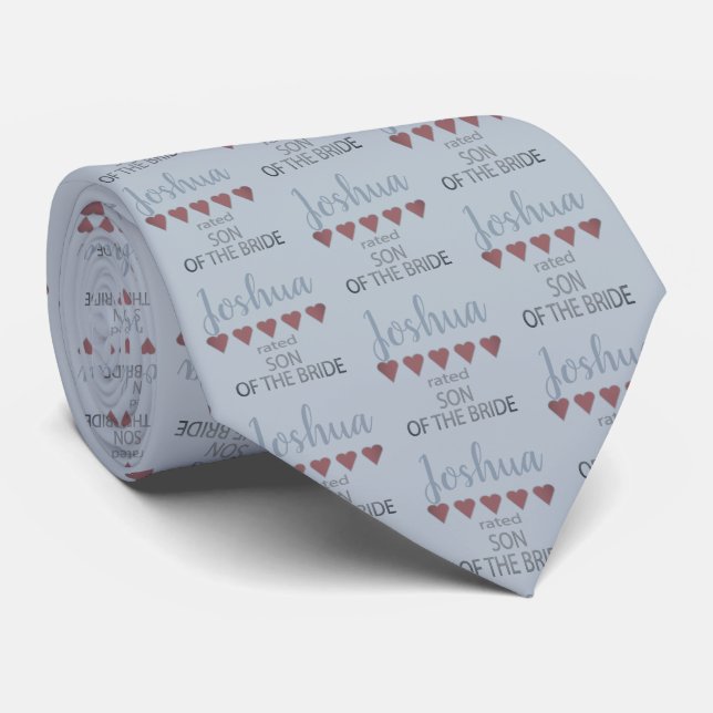 Bridal & Wedding Party 5 Heart Son of Bride Neck Tie (Rolled)