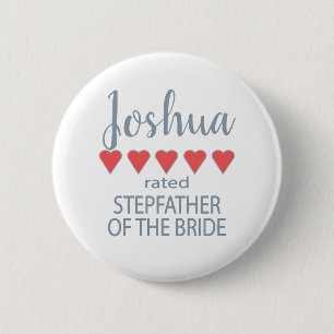 Bridal & Wedding Party 5 Heart Stepfather of Bride Button